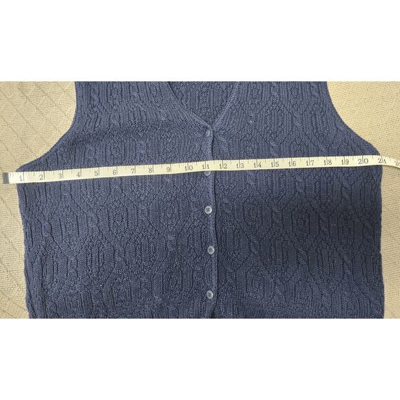 Van Heusen For Her Vintage 90's Navy Blue Cable Knit Sweater Vest Women's Small - Picture 4 of 7